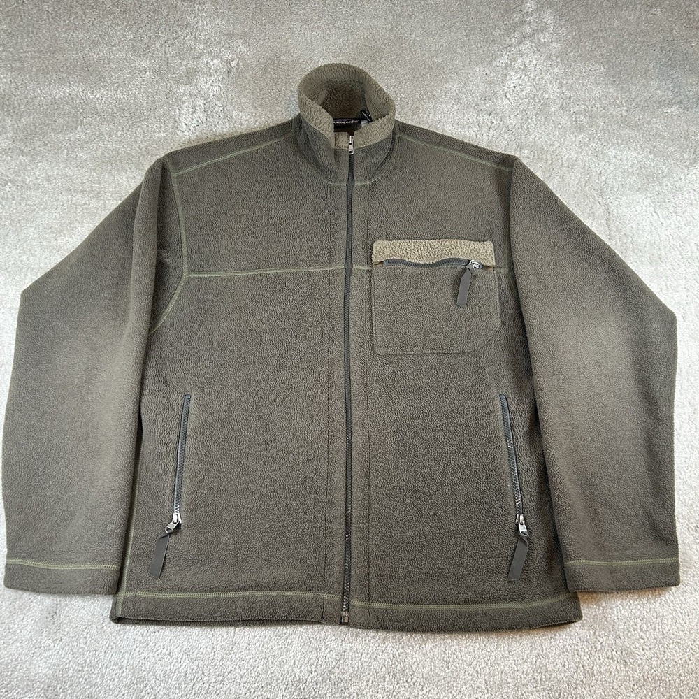 Vintage‎ Patagonia Synchilla Full Zip Fleece Jacket Olive Men's Size M USA Retro